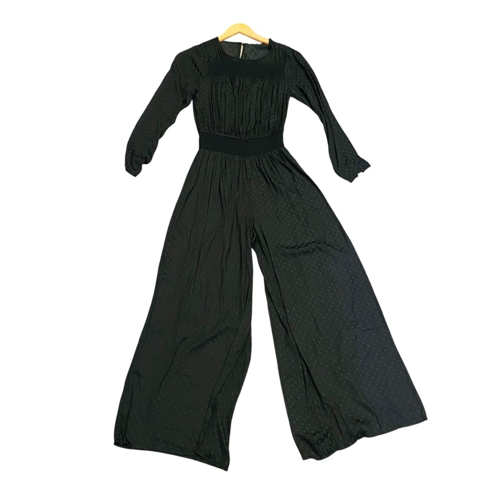MAISIE NWT Cosmopolitan Black Dot Wide Leg Long Sleeve Jumpsuit
